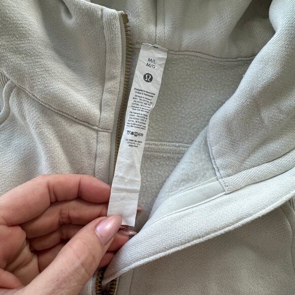 lululemon Scuba Oversized Half Zip Hoodie Bone w/ Gold Zip (M/L) - Picture 5 of 10